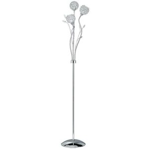 SEARCHLIGHT BELLIS II 3LT FLOOR LAMP - CHROME & CLEAR GLASS SHADE