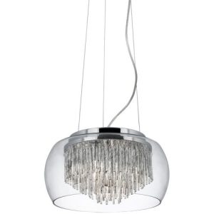 SEARCHLIGHT CURVA 4LT CEILING PENDANT - ALUMINIUM TUBES & GLASS