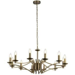SEARCHLIGHT ASCOT 12LT CEILING PENDANT- ANTIQUE BRASS