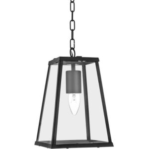 SEARCHLIGHT VOYAGER CEILING PENDANT - BLACK METAL & GLASS
