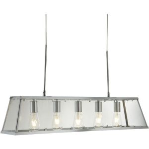 SEARCHLIGHT VOYAGER 5LT BAR CEILING PENDANT - CHROME & GLASS