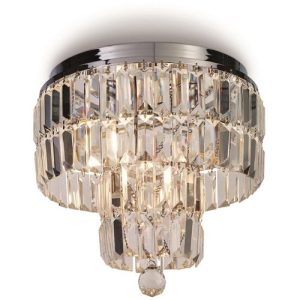 SEARCHLIGHT EMPIRE 4LT FLUSH - CHROME METAL & CLEAR CRYSTAL