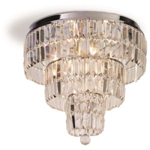 SEARCHLIGHT EMPIRE 6LT FLUSH - CHROME METAL & CLEAR CRYSTAL