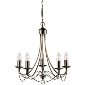 SEARCHLIGHT MAYPOLE 5LT CEILING PENDANT - ANTIQUE BRASS