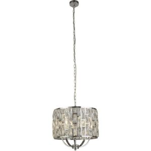 SEARCHLIGHT BIJOU 5LT CEILING PENDANT - CHROME & CRYSTAL GLASS