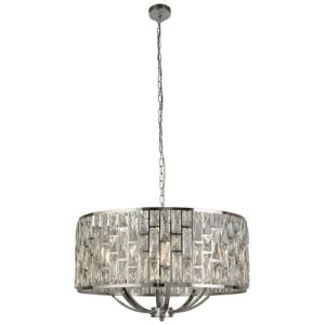 SEARCHLIGHT BIJOU 8LT CEILING PENDANT - CHROME & CRYSTAL GLASS