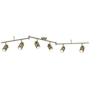 SEARCHLIGHT SAMSON 6LT SPLIT BAR SPOTLIGHT - ANTIQUE BRASS, IP44