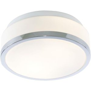 SEARCHLIGHT CHEESE 2LT FLUSH - CHROME, WHITE GLASS SHADE, IP44