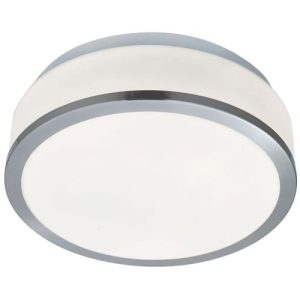 SEARCHLIGHT CHEESE 2LT FLUSH - SATIN SILVER & GLASS SHADE, IP44