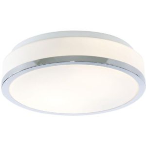 SEARCHLIGHT CHEESE 2LT FLUSH - CHROME, WHITE GLASS SHADE, IP44