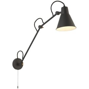 SEARCHLIGHT SWING ARM WALL LIGHT - GREY METAL