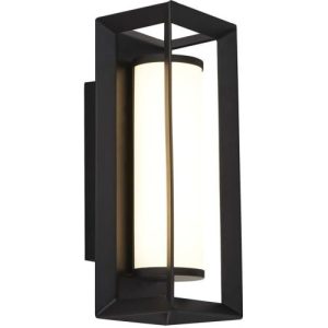 SEARCHLIGHT CHAPLIN LED WALL LIGHT - MATT BLACK WITH PULL SWITCH, IP44