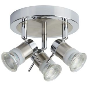 SEARCHLIGHT ARIES 3LT LED ROUND SPOTLIGHT- CHROME, SATIN SILVER, IP44