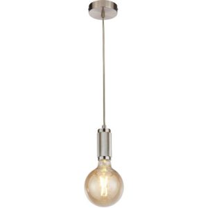 SEARCHLIGHT SUSPENSION CABLE - SATIN SILVER METAL & GREY BRAIDED CABLE