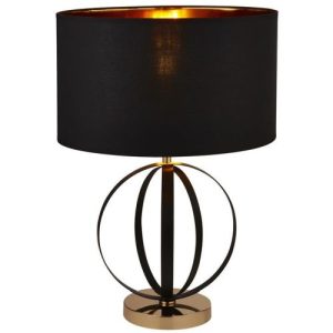 SEARCHLIGHT HAZEL TABLE LAMP - BLACK METAL & GOLD
