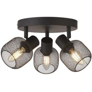 SEARCHLIGHT MESHY 3LT CAGE ROUND SPOTLIGHT - BLACK METAL