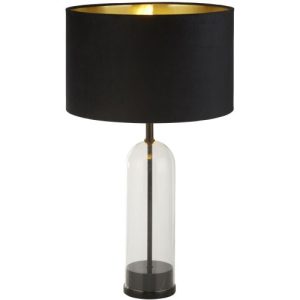 SEARCHLIGHT OXFORD TABLE LAMP- GLASS, BLACK METAL, MARBLE & BLACK VELVET