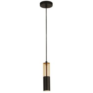 SEARCHLIGHT MERRYGOLD PENDANT - BLACK METAL & AMBER ACRYLIC