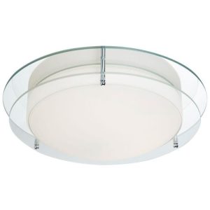 SEARCHLIGHT LIMERICK LED BATHROOM FLUSH-CHROME, MIRROR, OPAL GLASS, IP44