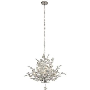 SEARCHLIGHT BOUQUET 7LT CEILING PENDANT - CHROME & CRYSTAL GLASS