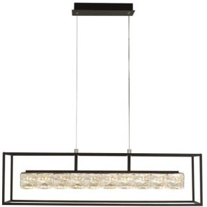SEARCHLIGHT ELEVATOR LED PENDANT - MATT BLACK FRAME & CRYSTAL CENTRE