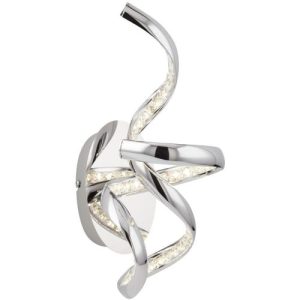 SEARCHLIGHT TWIRLS LED WALL LIGHT- CHROME & CLEAR CRYSTAL