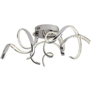 SEARCHLIGHT TWIRLS LED FLUSH CEILING LIGHT- CHROME & CLEAR CRYSTAL