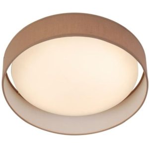 SEARCHLIGHT GIANNA LED FLUSH CEILING LIGHT - ACRYLIC, & FABRIC SHADE