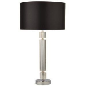 SEARCHLIGHT KYLIE TABLE LAMP - CHROME & BLACK/SILVER SHADE