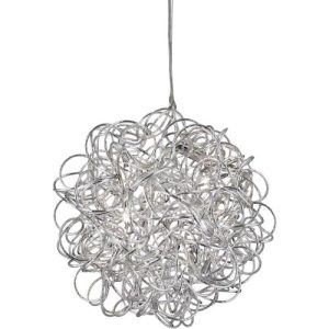 SEARCHLIGHT SCRIBBLE 6LT LED CEILING PENDANT - DIAMOND CUT ALUMINIUM