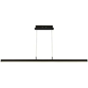 SEARCHLIGHT TRIBECA LED BAR PENDANT CEILING LIGHT - BLACK METAL & OPAL