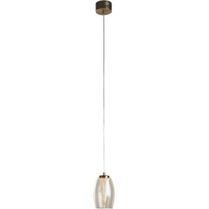 SEARCHLIGHT CYCLONE PENDANT - BRONZE METAL & CHAMPAGNE GLASS