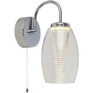 SEARCHLIGHT CYCLONE WALL LIGHT - CHROME & CLEAR GLASS