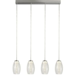 SEARCHLIGHT CYCLONE 4LT BAR CEILING PENDANT - CHROME & CLEAR GLASS