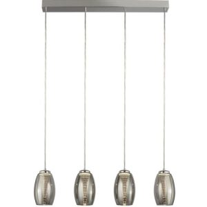 SEARCHLIGHT CYCLONE 4LT BAR CEILING PENDANT - CHROME & SMOKED GLASS