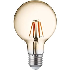 SEARCHLIGHT PACK 5 LED LAMPS  - DIMMABLE LED FILAMENT GLOBE (95MM) AMBER