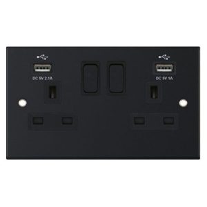 SELECTRIC 5M 2G SWITCHED SOCKET B/C BLK/IN