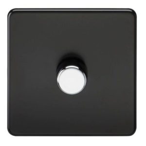 KNIGHTSBRIDGE S/LESS 1G 2W DIMMER M/BLK