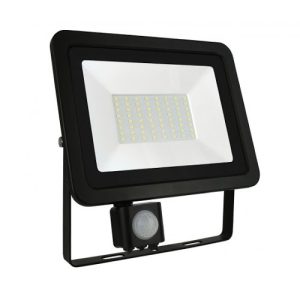 SPECTRUM LED 50W PIR FLOOD LIGHT BLACK 4K COOL WHITE LUX2