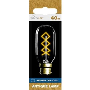 STATUS ANT FIL T45 TUBULAR 40W BC G/TIN DIAMOND
