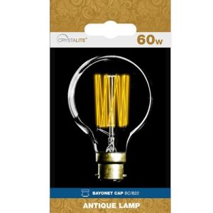 STATUS ANT FIL GLOBE 60W BC SQUIRREL CAGE G/TIN