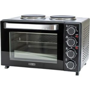 STATUS BLACK 1400W ELECTRIC OVEN WITH DUAL HOTPLATES