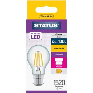 STATUS LED FILAMENT GLS 11W=100W BC DIM W/W