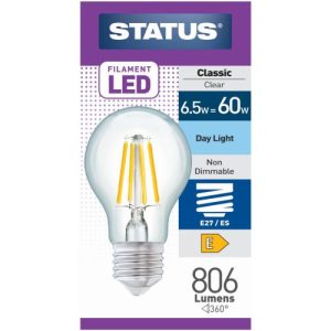 STATUS LED FILAMENT GLS 7W=60W ES CLEAR DAYLIGHT