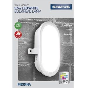 STATUS MESSINA 5.5W WHITE LED BULKHEAD