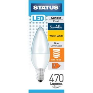 STATUS LED CANDLE 5W=470L=40W SES OPAL W/W
