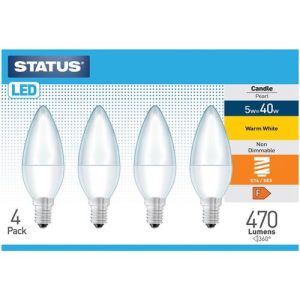 STATUS LED CANDLE 5W=40W=470L SES OP WW 4PACK