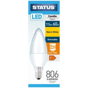 STATUS LED CANDLE 7.5W=806LM.=60W SES DIM OP W/W