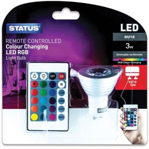 STATUS LED 3W GU10 RGB COLOUR CHANGING