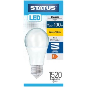 STATUS LED GLS A70 15W=1520L=100W ES OPAL WW